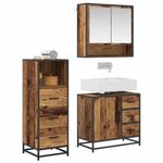 Casa si Gradina - Mobilier - Seturi de mobilier - Seturi baie - Set de mobilier pentru baie 3 pcs Lemn vechi 65 x 33 x 60 cm - Infinity.ro