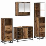 Casa si Gradina - Mobilier - Seturi de mobilier - Seturi baie - Set de mobilier pentru baie 4 pcs Lemn vechi 80 x 33 x 60 cm - Infinity.ro