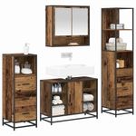 Casa si Gradina - Mobilier - Seturi de mobilier - Seturi baie - Set de mobilier pentru baie 4 pcs Lemn vechi 80 x 33 x 60 cm - Infinity.ro