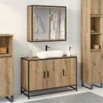 Casa si Gradina - Mobilier - Seturi de mobilier - Seturi baie - Set de mobilier pentru baie Pe perete 2 pcs stejar artizanal - Infinity.ro