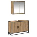 Casa si Gradina - Mobilier - Seturi de mobilier - Seturi baie - Set de mobilier pentru baie Pe perete 2 pcs stejar artizanal - Infinity.ro