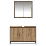 Casa si Gradina - Mobilier - Seturi de mobilier - Seturi baie - Set de mobilier pentru baie Pe perete 2 pcs stejar artizanal - Infinity.ro