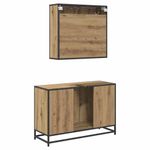 Casa si Gradina - Mobilier - Seturi de mobilier - Seturi baie - Set de mobilier pentru baie Pe perete 2 pcs stejar artizanal - Infinity.ro