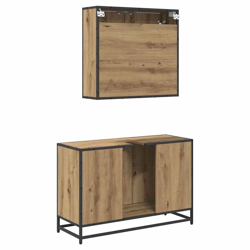 Casa si Gradina - Mobilier - Seturi de mobilier - Seturi baie - Set de mobilier pentru baie Pe perete 2 pcs stejar artizanal - Infinity.ro
