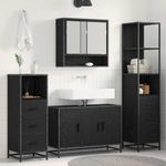 Casa si Gradina - Mobilier - Seturi de mobilier - Seturi baie - Set de mobilier pentru baie 4 pcs Stejar negru 90 x 33 x 60 cm - Infinity.ro