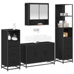 Casa si Gradina - Mobilier - Seturi de mobilier - Seturi baie - Set de mobilier pentru baie 4 pcs Stejar negru 90 x 33 x 60 cm - Infinity.ro