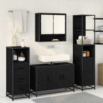Casa si Gradina - Mobilier - Seturi de mobilier - Seturi baie - Set de mobilier pentru baie 4 pcs Stejar negru 90 x 33 x 60 cm - Infinity.ro