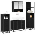 Casa si Gradina - Mobilier - Seturi de mobilier - Seturi baie - Set de mobilier pentru baie 4 pcs Stejar negru 80 x 33 x 60 cm - Infinity.ro