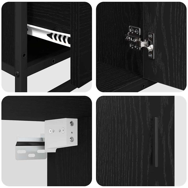 Casa si Gradina - Mobilier - Seturi de mobilier - Seturi baie - Set de mobilier pentru baie 4 pcs Stejar negru 90 x 33 x 60 cm - Infinity.ro