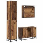 Casa si Gradina - Mobilier - Seturi de mobilier - Seturi baie - Set de mobilier pentru baie 3 pcs Lemn vechi 90 x 33 x 60 cm - Infinity.ro