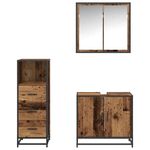 Casa si Gradina - Mobilier - Seturi de mobilier - Seturi baie - Set de mobilier pentru baie 3 pcs Lemn vechi 65 x 33 x 60 cm - Infinity.ro