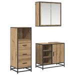 Casa si Gradina - Mobilier - Seturi de mobilier - Seturi baie - Set de mobilier pentru baie cu sertar 3 pcs stejar artizanal - Infinity.ro