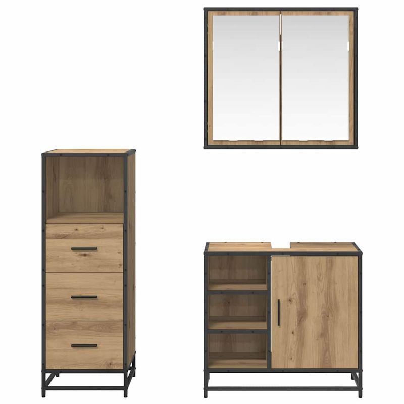 Casa si Gradina - Mobilier - Seturi de mobilier - Seturi baie - Set de mobilier pentru baie cu sertar 3 pcs stejar artizanal - Infinity.ro