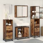 Casa si Gradina - Mobilier - Seturi de mobilier - Seturi baie - Set de mobilier pentru baie 3 pcs Lemn vechi 65 x 33 x 60 cm - Infinity.ro