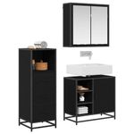 Casa si Gradina - Mobilier - Seturi de mobilier - Seturi baie - Set de mobilier pentru baie 3 pcs Stejar negru 65 x 33 x 60 cm - Infinity.ro