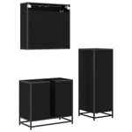 Casa si Gradina - Mobilier - Seturi de mobilier - Seturi baie - Set de mobilier pentru baie 3 pcs Stejar negru 65 x 33 x 60 cm - Infinity.ro