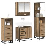Casa si Gradina - Mobilier - Seturi de mobilier - Seturi baie - Set de mobilier pentru baie cu sertar 4 pcs stejar artizanal - Infinity.ro
