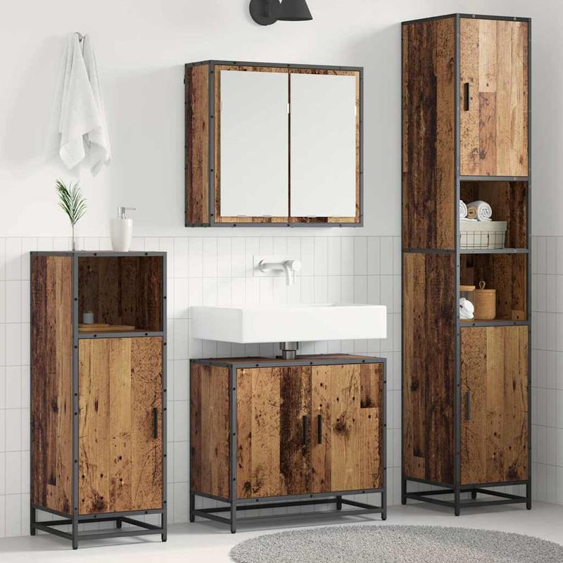 Casa si Gradina - Mobilier - Seturi de mobilier - Seturi baie - Set de mobilier pentru baie 3 pcs Lemn vechi 65 x 33 x 60 cm - Infinity.ro