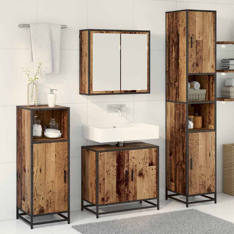 Casa si Gradina - Mobilier - Seturi de mobilier - Seturi baie - Set de mobilier pentru baie 3 pcs Lemn vechi 65 x 33 x 60 cm - Infinity.ro