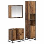 Casa si Gradina - Mobilier - Seturi de mobilier - Seturi baie - Set de mobilier pentru baie 3 pcs Lemn vechi 65 x 33 x 60 cm - Infinity.ro