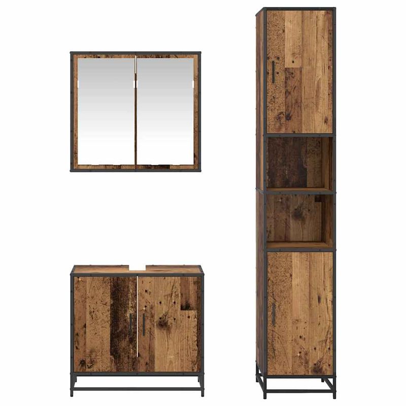 Casa si Gradina - Mobilier - Seturi de mobilier - Seturi baie - Set de mobilier pentru baie 3 pcs Lemn vechi 65 x 33 x 60 cm - Infinity.ro