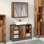 Casa si Gradina - Mobilier - Seturi de mobilier - Seturi baie - Set de mobilier pentru baie 2 pcs Lemn vechi 80 x 33 x 60 cm - Infinity.ro