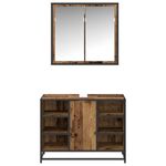 Casa si Gradina - Mobilier - Seturi de mobilier - Seturi baie - Set de mobilier pentru baie 2 pcs Lemn vechi 80 x 33 x 60 cm - Infinity.ro