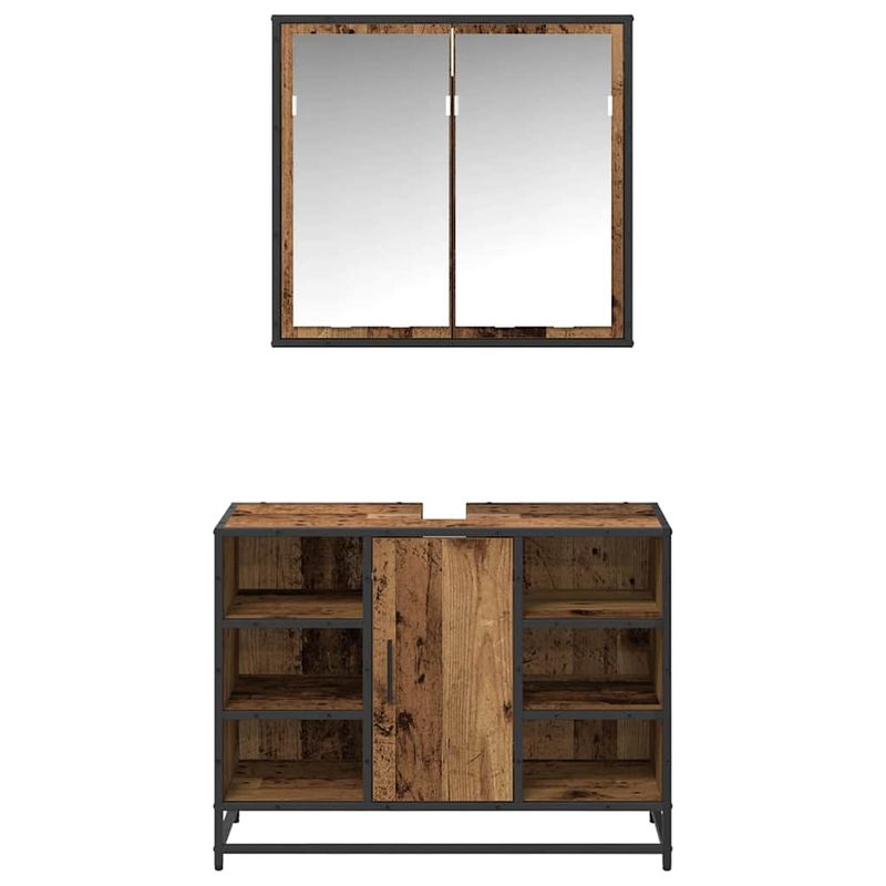 Casa si Gradina - Mobilier - Seturi de mobilier - Seturi baie - Set de mobilier pentru baie 2 pcs Lemn vechi 80 x 33 x 60 cm - Infinity.ro