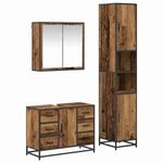 Casa si Gradina - Mobilier - Seturi de mobilier - Seturi baie - Set de mobilier pentru baie 3 pcs Lemn vechi 80 x 33 x 60 cm - Infinity.ro