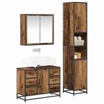 Casa si Gradina - Mobilier - Seturi de mobilier - Seturi baie - Set de mobilier pentru baie 3 pcs Lemn vechi 80 x 33 x 60 cm - Infinity.ro