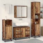 Casa si Gradina - Mobilier - Seturi de mobilier - Seturi baie - Set de mobilier pentru baie 3 pcs Lemn vechi 80 x 33 x 60 cm - Infinity.ro