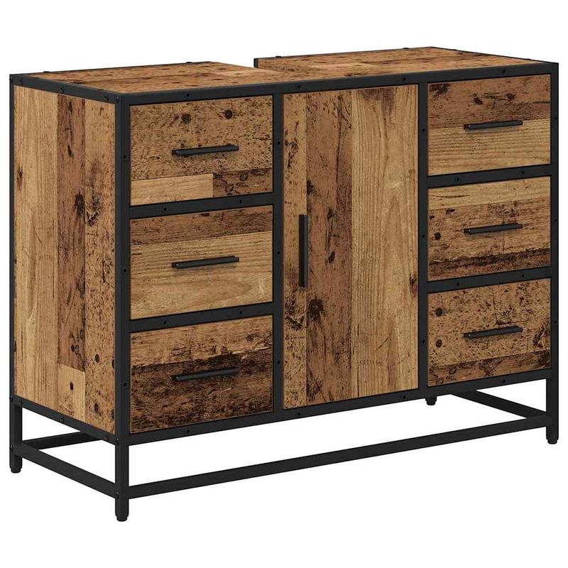 Casa si Gradina - Mobilier - Seturi de mobilier - Seturi baie - Set de mobilier pentru baie 3 pcs Lemn vechi 80 x 33 x 60 cm - Infinity.ro