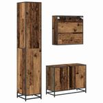 Casa si Gradina - Mobilier - Seturi de mobilier - Seturi baie - Set de mobilier pentru baie 3 pcs Lemn vechi 80 x 33 x 60 cm - Infinity.ro