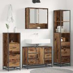 Casa si Gradina - Mobilier - Seturi de mobilier - Seturi baie - Set de mobilier pentru baie 4 pcs Lemn vechi 80 x 33 x 60 cm - Infinity.ro