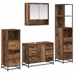 Casa si Gradina - Mobilier - Seturi de mobilier - Seturi baie - Set de mobilier pentru baie 4 pcs Lemn vechi 80 x 33 x 60 cm - Infinity.ro