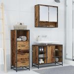 Casa si Gradina - Mobilier - Seturi de mobilier - Seturi baie - Set de mobilier pentru baie 3 pcs Lemn vechi 80 x 33 x 60 cm - Infinity.ro