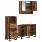 Casa si Gradina - Mobilier - Seturi de mobilier - Seturi baie - Set de mobilier pentru baie 3 pcs Lemn vechi 80 x 33 x 60 cm - Infinity.ro