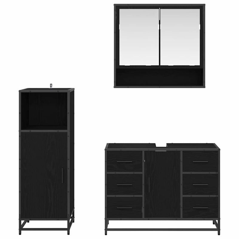 Casa si Gradina - Mobilier - Seturi de mobilier - Seturi baie - Set de mobilier pentru baie 3 pcs Lemn vechi 80 x 33 x 60 cm - Infinity.ro