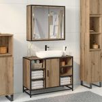 Casa si Gradina - Mobilier - Seturi de mobilier - Seturi baie - Set de mobilier pentru baie Pe perete 2 pcs stejar artizanal - Infinity.ro
