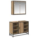 Casa si Gradina - Mobilier - Seturi de mobilier - Seturi baie - Set de mobilier pentru baie Pe perete 2 pcs stejar artizanal - Infinity.ro