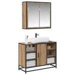 Casa si Gradina - Mobilier - Seturi de mobilier - Seturi baie - Set de mobilier pentru baie Pe perete 2 pcs stejar artizanal - Infinity.ro