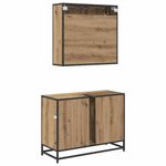 Casa si Gradina - Mobilier - Seturi de mobilier - Seturi baie - Set de mobilier pentru baie Pe perete 2 pcs stejar artizanal - Infinity.ro