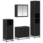 Casa si Gradina - Mobilier - Seturi de mobilier - Seturi baie - Set de mobilier pentru baie 4 pcs Stejar negru 65 x 33 x 60 cm - Infinity.ro