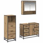 Casa si Gradina - Mobilier - Seturi de mobilier - Seturi baie - Set de mobilier pentru baie cu sertar 3 pcs stejar artizanal - Infinity.ro