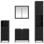 Casa si Gradina - Mobilier - Seturi de mobilier - Seturi baie - Set de mobilier pentru baie 4 pcs Stejar negru 65 x 33 x 60 cm - Infinity.ro