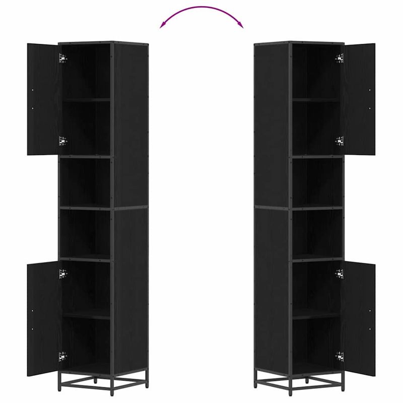 Casa si Gradina - Mobilier - Seturi de mobilier - Seturi baie - Set de mobilier pentru baie 4 pcs Stejar negru 65 x 33 x 60 cm - Infinity.ro