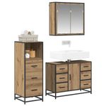 Casa si Gradina - Mobilier - Seturi de mobilier - Seturi baie - Set de mobilier pentru baie cu sertar 3 pcs stejar artizanal - Infinity.ro