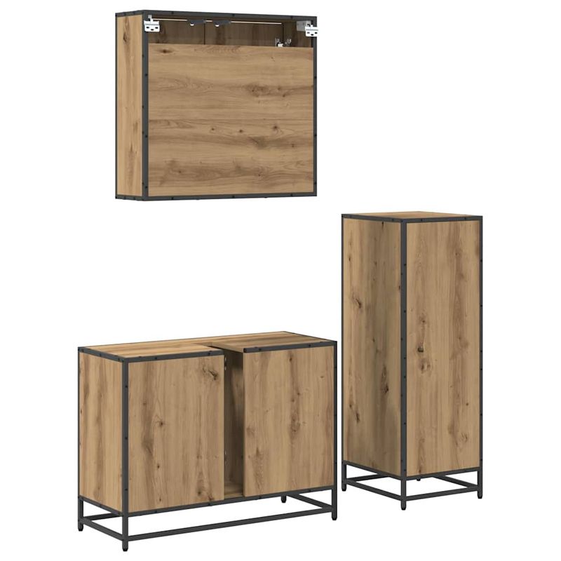 Casa si Gradina - Mobilier - Seturi de mobilier - Seturi baie - Set de mobilier pentru baie cu sertar 3 pcs stejar artizanal - Infinity.ro