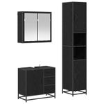 Casa si Gradina - Mobilier - Seturi de mobilier - Seturi baie - Set de mobilier pentru baie 3 pcs Stejar negru 65 x 33 x 60 cm - Infinity.ro