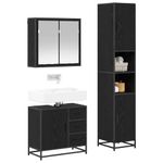 Casa si Gradina - Mobilier - Seturi de mobilier - Seturi baie - Set de mobilier pentru baie 3 pcs Stejar negru 65 x 33 x 60 cm - Infinity.ro